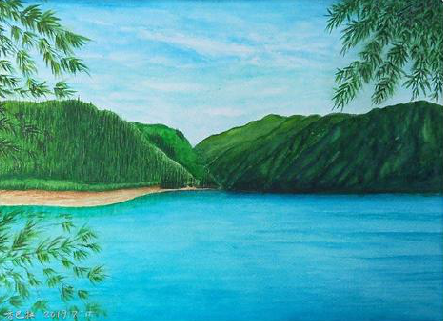 怀远在墙绘中，如何绘画绿水青山？