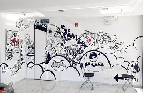 怀远手绘墙并非传统涂鸦。